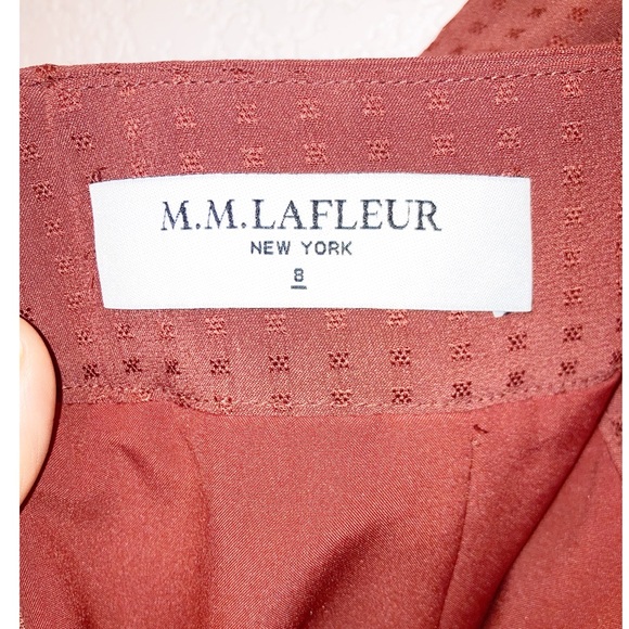 • MM LAFLEUR • Lenox 2.0 Silk Blend Geometric Draped MIDI Skirt SZ: 8 - Picture 4 of 11